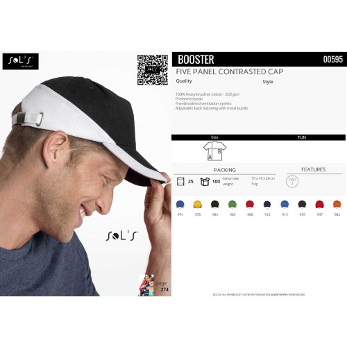 00595 SOL'S BOOSTER - 5 PANEL CONTRAST CAP   CLEARANCE ITEM