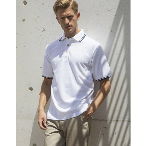 tipped cotton piqué polo shirt