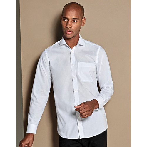 KK142 Men´s Tailored Fit Poplin Shirt Long Sleeve Kustom Kit