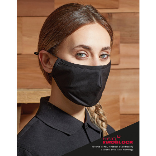 HEIQ VIROBLOCK 3 LAYER FACE MASK BLACK  ONE