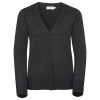 715F Russell Ladies V-Neck Knitted Cardigan