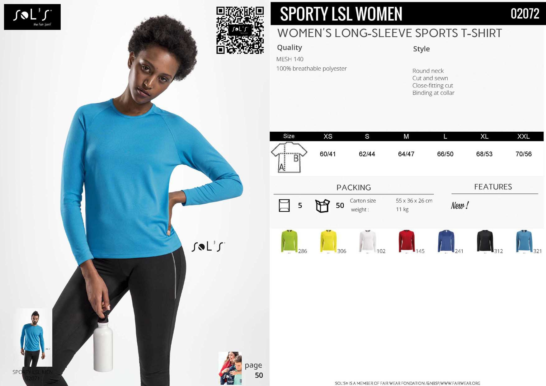 Caramba - SOL'S SPORTY LSL Women's Long Sleeve Sports T-Shirt